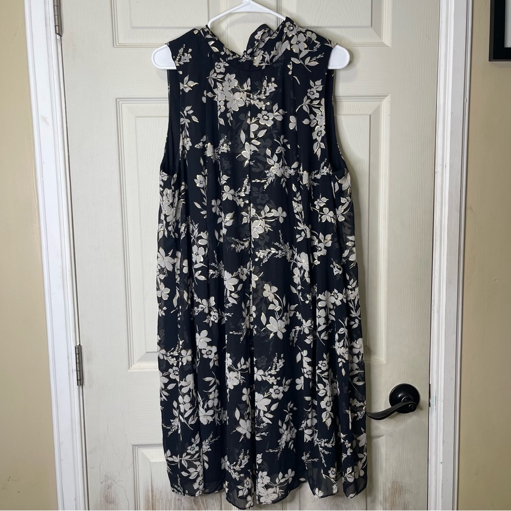 Lane Bryant Black And White High Neck Sleeveless Midi Dress Sz 18